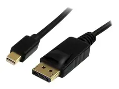 StarTech.com 2m Mini DisplayPort to DisplayPort 1.2 Cable DisplayPort 4k DisplayPort-kabel - Mini DisplayPort (hann) til DisplayPort (hann) - 2 m - l&#229;st - svart