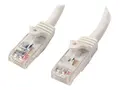 StarTech.com 1m CAT6 Ethernet Cable, 10 Gigabit Snagless RJ45 650MHz 100W PoE Patch Cord, CAT 6 10GbE UTP Network Cable w/Strain Relief, White, Fluke Tested/Wiring is UL Certified/TIA Category 6 - 24AWG (N6PATC1MWH) - Koblingskabel - RJ-45 (hann) til RJ-45 (hann) - 1 m - UTP - CAT 6 - uten hindringer - hvit