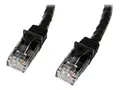 StarTech.com 5m CAT6 Ethernet Cable, 10 Gigabit Snagless RJ45 650MHz 100W PoE Patch Cord, CAT 6 10GbE UTP Network Cable w/Strain Relief, Black, Fluke Tested/Wiring is UL Certified/TIA Category 6 - 24AWG (N6PATC5MBK) - Koblingskabel - RJ-45 (hann) til RJ-45 (hann) - 5 m - UTP - CAT 6 - formst&#248;pt, uten hindringer - svart