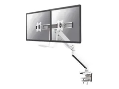 Neomounts NM-D775DX - Monteringssett full bevegelse - for 2 LCD-skjermer - aluminium - hvit - skjermst&#248;rrelse: 10&quot;-32&quot; - klemmemonterbar, malje, skrivebordsmonterbar