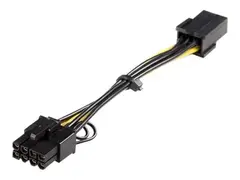 StarTech.com PCI Express 6 pin to 8 pin Power Adapter Cable Str&#248;madapter - 6-pins PCIe-str&#248;m (hunn) til 8-pins PCIe-str&#248;m (hann) - 15.5 cm - gul - for P/N: ATX2POWER430, ATX2POWER530