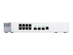 QNAP QSW-308-1C - Switch - ikke-styrt 2 x 10 Gigabit SFP+ + 1 x kombo 10 Gigabit SFP+ + 8 x 10/100/1000 - stasjon&#230;r