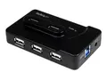 StarTech.com 7 Port USB Hub - 2 x USB 3A, 4 x USB 2A, 1 x Dedicated Charging Port Multi Port Powered USB Hub with 20W Power Adapter (ST7320USBC) - hub - 6 porter