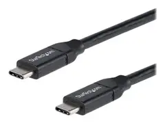 StarTech.com 2m 6ft USB C to USB C Cable 5A PD - USB 2.0 USB-IF Certified - USB-kabel - 24 pin USB-C (hann) rett til 24 pin USB-C (hann) rett - Thunderbolt 3 / USB 2.0 / USB 3.0 / USB 3.1 - 5 A - 2 m - svart