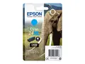 Epson 24XL - 8.7 ml - XL - cyan - original bl&#230;re med RF-alarm - blekkpatron - for Expression Photo XP-55, 750, 760, 850, 860, 950, 960, 970; Expression Premium XP-750, 850