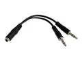 StarTech.com 3.5mm 4 Position to 2x 3 Position 3.5mm Headset Splitter Adapter F/M - 3.5mm headset Adapter Cable (MUYHSFMM) - Hodetelefonsplitter - mini-phone stereo 3.5 mm hann til 4-polsminijakk hunn - svart - for P/N: MUHSMF2M, PEXSOUND7CH