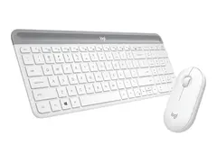 Logitech Slim Wireless Combo MK470 Tastatur- og mussett - tr&#229;dl&#248;s - 2.4 GHz - Nordisk - elfenbenshvit