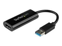 StarTech.com USB 3.0 to HDMI Adapter, 1080p (1920x1200), Slim/Compact USB to HDMI Display Adapter Converter for Monitor, USB Type-A External Video &amp; Graphics Card, Black, Windows Only USB to HDMI Adapter (USB32HDES) - Adapterkabel - TAA-samsvar - USB-type A hann til HDMI hunn - 19 cm - svart - 1080p-st&#248;tte - for P/N: HDDVIMM3, HDMM12, HDMM15, HDMM1MP, HDMM2MP, HDMM3, HDMM3MP, HDMM50A, HDMM6, HDPMM50