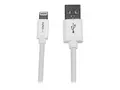 StarTech.com 2m (6ft) Long White Apple 8-pin Lightning Connector to USB Cable for iPhone / iPod / iPad Charge and Sync Cable (USBLT2MW) - Lightning-kabel - Lightning hann til USB hann - 2 m - dobbeltisolert - hvit - for P/N: KITBXAVHDPEU, KITBXAVHDPNA, KITBXAVHDPUK, KITBXDOCKPEU, KITBXDOCKPUK, KITBZDOCK