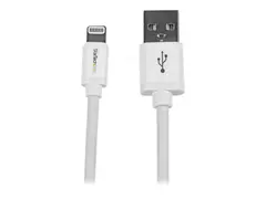 StarTech.com 2m (6ft) Long White Apple 8-pin Lightning Connector to USB Cable for iPhone / iPod / iPad Charge and Sync Cable (USBLT2MW) - Lightning-kabel - Lightning hann til USB hann - 2 m - dobbeltisolert - hvit - for P/N: KITBXAVHDPEU, KITBXAVHDPNA, KITBXAVHDPUK, KITBXDOCKPEU, KITBXDOCKPUK, KITBZDOCK