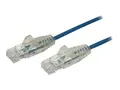 STARTECH.COM 2 m CAT6 Cable - Slim CAT Patch Cord - Blue - Snagless RJ45 Connec