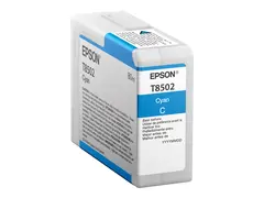 Epson T850200 - 80 ml - h&#248;ykapasitets - cyan original - blekkpatron - for SureColor P800, P800 Designer Edition, SC-P800