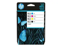 HP 953 - 4-pack - svart, gul, cyan, magenta original - blekkpatron - for Officejet Pro 7740, 7740 Wide Format, 8210, 8216, 8218, 8710, 8715, 8720, 8725, 8730, 8740
