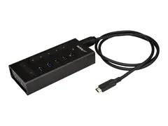 StarTech.com 7 Port USB C Hub, USB Type-C to 2x USB-C/5x USB-A, Moutable Metal Hub, USB 3.0, SuperSpeed 5Gbps USB 3.1/USB 3.2 Gen 1, Self Powered, BC 1.2 Fast Charge, 5 x USB-A, 2 x USB-C Windows/macOS/Linux (HB30C5A2CST) - Hub - 5 x SuperSpeed USB 3.0 + 2 x USB-C - stasjon&#230;r - for P/N: SVA12M5NA