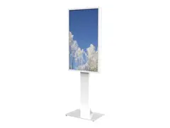 HI-ND Floorstand Glass with Casing 55&quot; Stativ - for digitalsignerings-LCD-panel - metall, glass, polykarbonat - hvit, RAL 9003 - skjermst&#248;rrelse: 55&quot; - monteringsgrensesnitt: 200 x 200 mm - plassering p&#229; gulv - for Samsung QB55, QH55, QM55