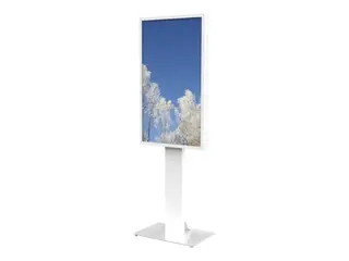 HI-ND Floorstand Glass with Casing 55&quot; - Stativ for digitalsignerings-LCD-panel - metall, glass, polykarbonat - hvit, RAL 9003 - skjermst&#248;rrelse: 55&quot; - monteringsgrensesnitt: 200 x 200 mm - plassering p&#229; gulv - for Samsung QB55, QH55, QM55