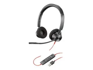 Poly Blackwire 3320 - Microsoft Teams - 3300 Series hodesett - on-ear - kablet - USB - Certified for Microsoft Teams