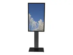 HI-ND Floorstand Glass with Casing 55&quot; Stativ - for digitalsignerings-LCD-panel - metall, glass, polykarbonat - svart, RAL 9005 - skjermst&#248;rrelse: 55&quot; - monteringsgrensesnitt: 200 x 200 mm - plassering p&#229; gulv - for Samsung QB55, QH55, QM55