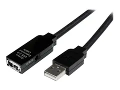 StarTech.com 25m USB 2.0 Active Extension Cable M/F 25 meter USB A Male to USB A Female USB 2.0 Repeater / Extender Cable - Black - 80ft (USB2AAEXT25M) - USB-forlengelseskabel - USB (hunn) til USB (hann) - USB 2.0 - 25 m - aktiv - svart - for P/N: SVA5H2NEUA, UUSBOTG