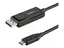 StarTech.com 6ft (2m) USB C to DisplayPort 1.2 Cable 4K 60Hz, Bidirectional DP to USB-C or USB-C to DP Reversible Video Adapter Cable, HBR2/HDR, USB Type C / Thunderbolt 3 Monitor Cable 4K USB-C to DP Cable (CDP2DP2MBD) - DisplayPort-kabel - 24 pin USB-C (hann) til DisplayPort (hann) - USB 3.1 / Thunderbolt 3 / DisplayPort 1.2 - 2 m - 4K-st&#248;tte, aktiv - svart