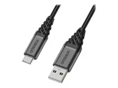 OtterBox Premium - USB-kabel - 24 pin USB-C (hann) til USB (hann) USB 2.0 - 3 A - 2 m - m&#248;rk askesvart
