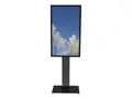 HI-ND Floorstand Glass with Casing 55&quot; - Stativ for digitalsignerings-LCD-panel - metall, glass - svart, RAL 9005 - skjermst&#248;rrelse: 55&quot; - monteringsgrensesnitt: 200 x 200 mm - plassering p&#229; gulv - for LG 55XS2, 55XS4