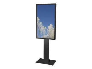 HI-ND Floorstand Glass Universal 49&quot;- 65&quot; Stativ - for LCD-skjerm - metall - svart, RAL 9005 - skjermst&#248;rrelse: 49&quot;-65&quot; - plassering p&#229; gulv