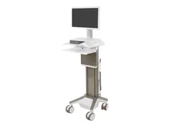 Ergotron CareFit Pro - Vogn - Electric Lift for LCD-skjerm / PC-utstyr - medisinsk - hvit, varm gr&#229;farge - skjermst&#248;rrelse: inntil 27&quot; - 320 Wh - litium-jernfosfat - TAA-samsvar