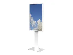 HI-ND Floorstand Glass with Casing 55&quot; Stativ - for digitalsignerings-LCD-panel - metall, glass - hvit, RAL 9003 - skjermst&#248;rrelse: 55&quot; - monteringsgrensesnitt: 200 x 200 mm - plassering p&#229; gulv - for Samsung QB55, QH55, QM55