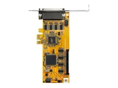 StarTech.com 8-Port PCI Express RS232 Serial Adapter Card, PCIe RS232 Serial Card, 16C1050 UART, Low Profile Serial DB9 Controller/Expansion Card, 15kV ESD Protection, Windows/Linux Full Profile Bracket Incl - Seriell adapter - PCIe lav profil - RS-232 x 8 - gul - TAA-samsvar