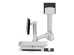 Ergotron SV Combo System with Worksurface &amp; Pan, Medium CPU Holder monteringssett Lift and Pivot - for LCD-skjerm / tastatur / mus / strekkodeskanner / CPU - hvit