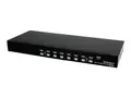 StarTech.com 8 Port 1U Rackmount DVI USB KVM Switch USB DVI KVM Switch - DVI KVM Switch - USB KVM Switch (SV831DVIU) - KVM-svitsj - 8 x KVM port(s) - 1 lokalbruker - rackmonterbar - for P/N: RK12OD2, RK2537BKM, RK3236BKF, RK4236BKB, RK4242BK24, RK4242BK30, RKQMCAB12V2