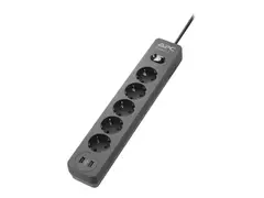 APC Essential Surgearrest PME5U2B - Overspenningsavleder AC 220/230/240 V - 2300 watt - utgangskontakter: 5 - 1.52 m kabel - Tyskland - svart