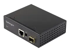 StarTech.com Industrial Fiber to Ethernet Media Converter, 1Gbps SFP to RJ45/ Cat6, Singlemode/Multimode Optical Fiber to Copper Gigabit Eternet Network, 12-56V DC, IP-30/ -40 to +75C Fiber Media Converter (IMC1GSFP) - Fibermedieomformer - 1GbE - 1000Base-SX, 1000Base-T - RJ-45 / SFP (mini-GBIC)