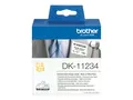 Brother DK11234 - Papir - selv-adhesiv - svart p&#229; hvitt 60 x 86 mm 260 etikett(er) (1 rull(er) x 260) stansesk&#229;rne etiketter - for Brother QL-1100, QL-1110NWB, QL-600B, QL-600G, QL-600R, QL-800, QL-810W, QL-820NWB