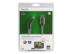 Belkin High Speed HDMI Cable with Ethernet HDMI-kabel med Ethernet - HDMI hann til HDMI hann - 2 m
