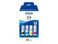 Epson EcoTank 104 - 4-pack - svart, gul, cyan, magenta original - blekkrefill - for EcoTank ET-14100, 1810, 2721, 2810, 2811, 2812, 2814, 2815, 2820, 2821, 2825, 2826, 4800