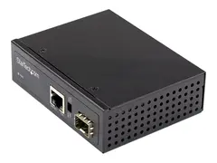 StarTech.com PoE+ Industrial Fiber to Ethernet Media Converter 60W, SFP to RJ45, Singlemode/Multimode Fiber to Copper Gigabit Ethernet, Compact, IP-30/ -40 to +75C, PoE+ Media Converter Fiber Media Converter (IMC1GSFP60W) - Fibermedieomformer - 1GbE - 1000Base-SX, 1000Base-T - RJ-45 / SFP (mini-GBIC) - opp til 10 km