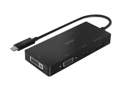 Belkin - Videoadapter - 24 pin USB-C hann til HD-15 (VGA), DVI-I, HDMI, DisplayPort hunn svart - 4K-st&#248;tte