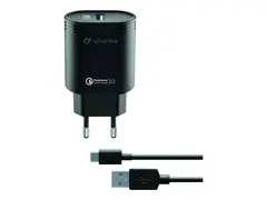 Cellular Line - Str&#248;madapter - 18 watt QC 3.0 (USB) - p&#229; kabel: USB-C - hvit