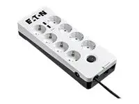 Eaton Protection Box 8 USB Tel@ Din Overspenningsavleder - AC 220-250 V - 2500 watt - utgangskontakter: 8 - hvit