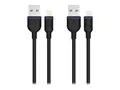 Unisynk - Lightning-kabel - Lightning hann til USB hann 50 cm (en pakke 2)