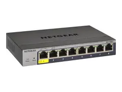 NETGEAR Smart GS108Tv3 - Switch - smart - 8 x 10/100/1000 stasjon&#230;r, veggmonterbar - DC-str&#248;m