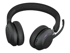 Jabra Evolve2 65 MS Stereo - Hodesett - on-ear Bluetooth - tr&#229;dl&#248;s - USB-A - lydisolerende - svart - Certified for Microsoft Teams