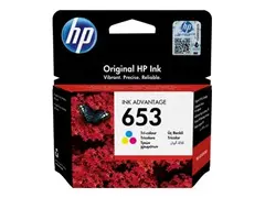 HP 653 - 5 ml - farge (cyan, magenta, gul) original - Ink Advantage - blekkpatron - for DeskJet Plus Ink Advantage 6075, Ink Advantage 6475, Ink Advantage 6475 All-in-On