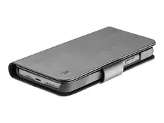 Cellular Line Book Agenda - Lommebok for mobiltelefon fauxl&#230;r - svart - for Apple iPhone 12 Pro Max