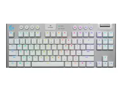 Logitech G915 TKL Tenkeyless LIGHTSPEED Wireless RGB Mechanical Gaming Keyboard Tastatur - bakgrunnsbelyst - tr&#229;dl&#248;s - USB, Bluetooth, 2.4 GHz - QWERTY - Nordisk (dansk/finsk/norsk/svensk) - tastsvitsj: GL Tactile - hvit