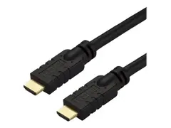 StarTech.com 15m(50ft) HDMI 2.0 Cable, 4K 60Hz Active HDMI Cable, CL2 Rated for In Wall Installation, Long Durable High Speed Ultra-HD HDMI Cable, HDR 10, 18Gbps, Male to Male Cord, Black Al-Mylar EMI Shielding (HD2MM15MA) - HDMI-kabel - HDMI hann til HDMI hann - 15 m - 4K-st&#248;tte - for P/N: ST122HD202, ST124HD202