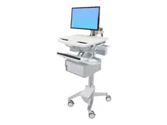 Ergotron StyleView SV43 - Vogn &#229;pen arkitektur - for LCD-skjerm / PC-utstyr - med LCD-arm, skuff (1x1) - medisinsk - aluminium, forsinket st&#229;l, kvalitetsplast - skjermst&#248;rrelse: inntil 24&quot;