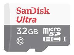 SanDisk Ultra - Flashminnekort (microSDHC til SD-adapter inkludert) 32 GB - Class 10 - microSDHC UHS-I